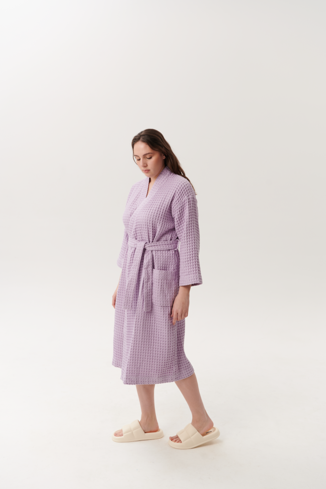 халат вафельный сиреневый